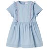 Kids'Dress with Ruffles Soft Blue 128