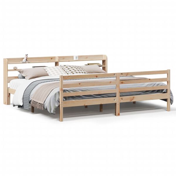 vidaXL Bed Frame with Headboard without Mattress 200x200 cm
