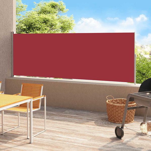vidaXL Patio Retractable Side Awning 220x500 cm Red