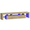 vidaXL TV Cabinet with LED Lights Sonoma Oak 200x36.5x40 cm