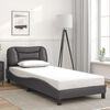 vidaXL Bed Frame with LED without Mattress "Hvar" Grey 80x200 cm