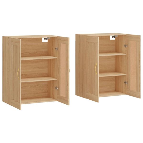 vidaXL Wall Mounted Cabinets 2 pcs Sonoma Oak Engineered Wood
