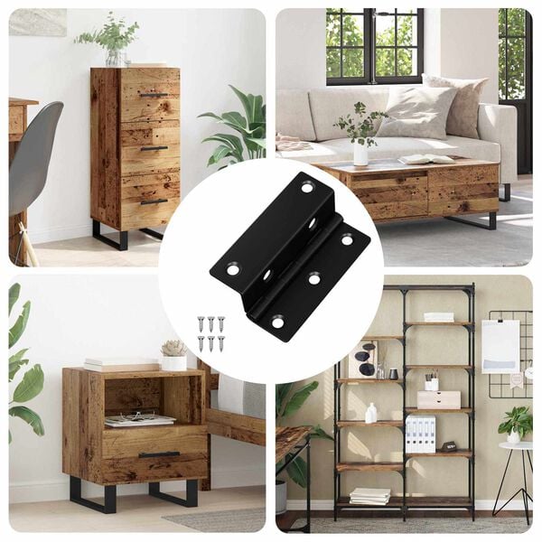 vidaXL Hinge 12 pcs Black 38 x 17 x 60 mm Iron