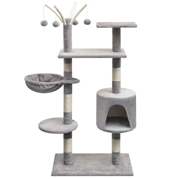 vidaXL Cat Tree with Sisal Scratching Posts 125 cm Grey
