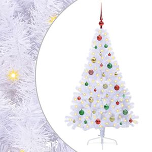 vidaXL Artificial Christmas Tree with Stand White 150 cm PVC and Steel