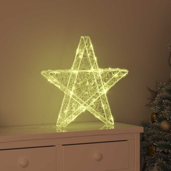 vidaXL 3D Star with 50 LEDs Warm white 55 x 53.5 x 10 cm Acrylic