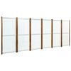 vidaXL 6-Panel Room Divider Cream White 420x170 cm