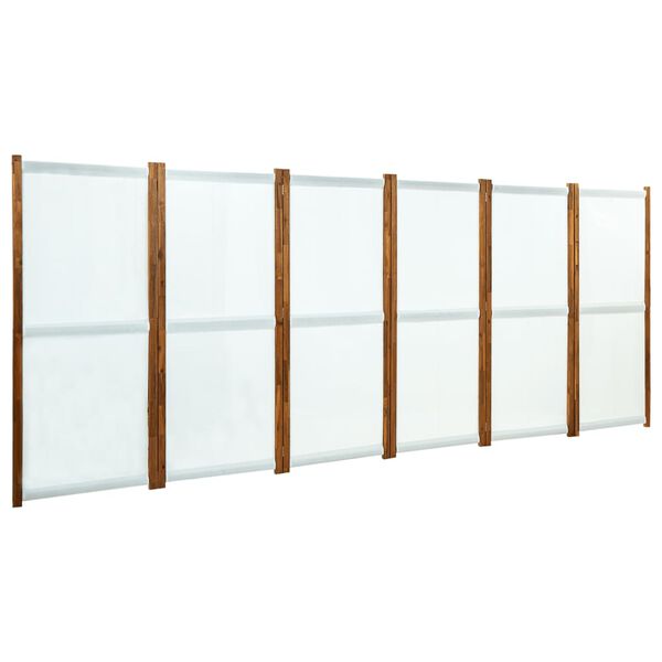 vidaXL 6-Panel Room Divider Cream White 420x170 cm