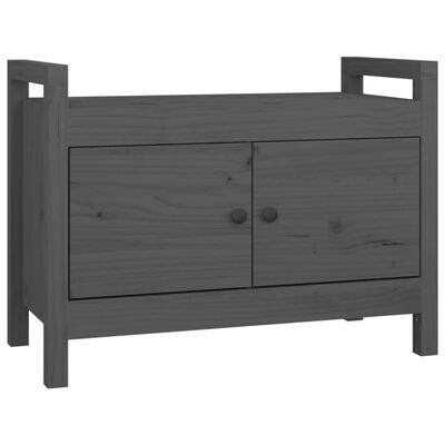 vidaXL Hall Bench Grey 80x40x60 cm Solid Wood Pine