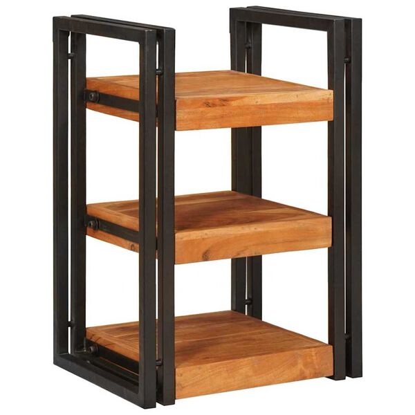 vidaXL Bedside Table 2 pcs Brown and Black Solid Wood Acacia