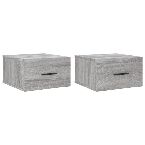 vidaXL Wall-mounted Bedside Cabinets 2 pcs Grey Sonoma 35x35x20 cm