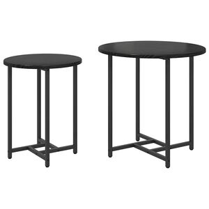 vidaXL Side Table Set 2 pcs Black Oak 50 x 50 x 50 cm