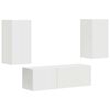 vidaXL TV Wall Cabinet Set 4 pcs White Engineered Wood