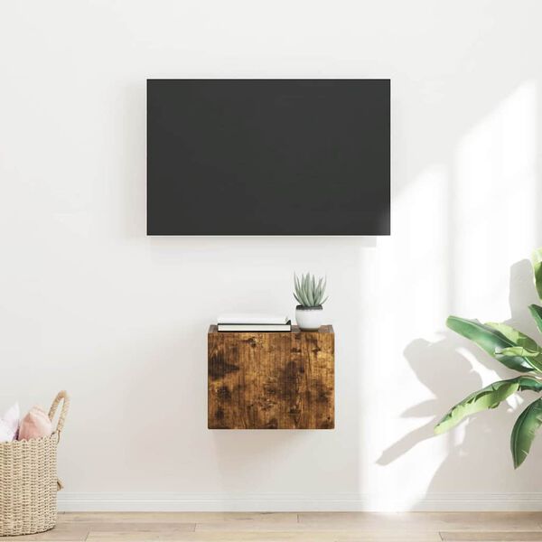 vidaXL TV Wall Cabinet Smoked Oak 39 x 31 x 29.5 cm Engineered Wood
