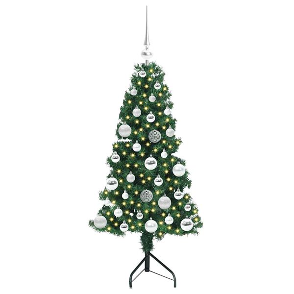 vidaXL Corner Artificial Christmas Tree Green 120 cm PVC and Metal