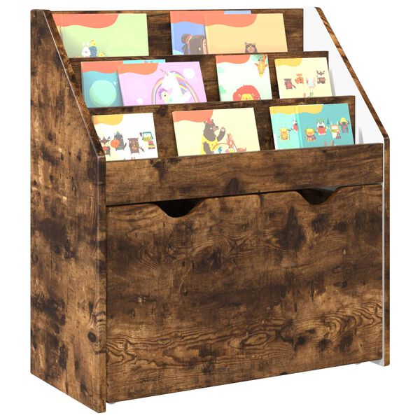 vidaXL Kids Bookshelf Smoked Oak 60 x 29.5 x 69 cm Engineered Wood