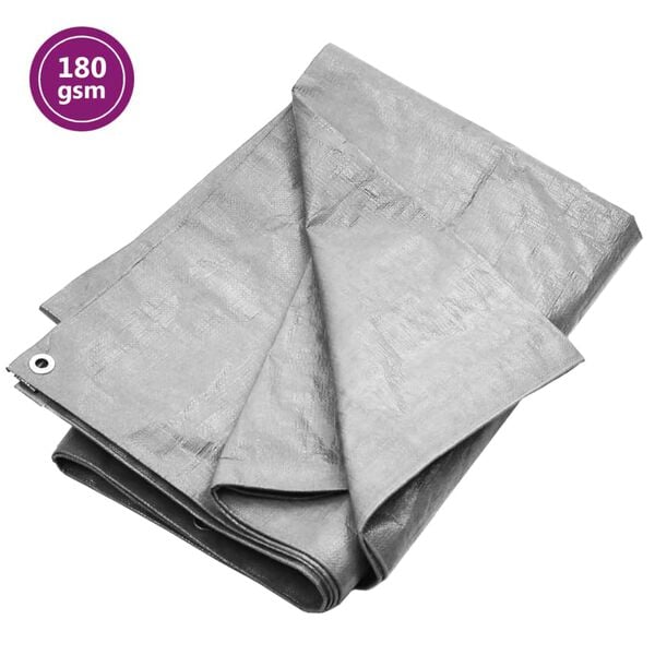 vidaXL Tarpaulin 180 g/m² 2x3 m Grey HDPE