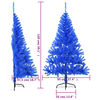 vidaXL Artificial Half Christmas Tree with Stand Blue 150 cm PVC