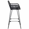 vidaXL Bar Chair 2 pcs Black 55 x 52 x 92 cm Rattan and Iron