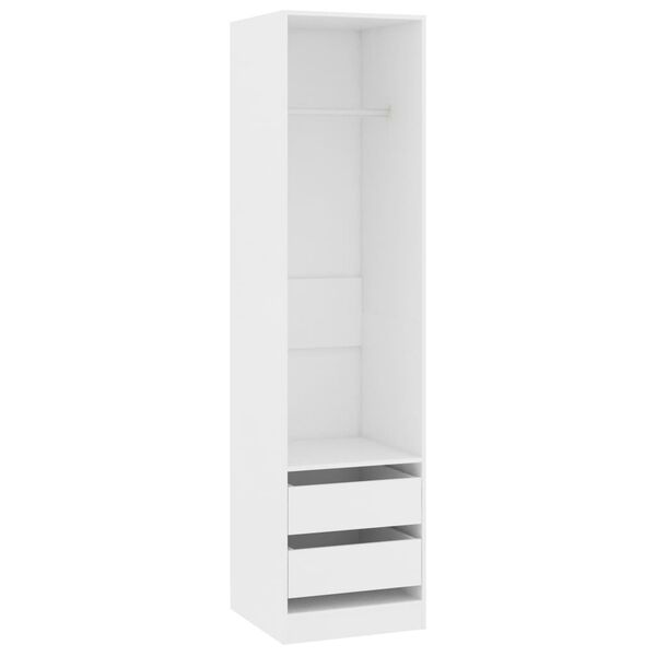 vidaXL Wardrobe with Drawers White 50x50x200 cm Engineered Wood