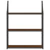 vidaXL 3-Tier Wall Shelf Brown Oak 60x21x78.5 cm Engineered Wood