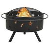 vidaXL Fire Pit with Poker 76 cm XXL Steel