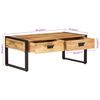 vidaXL Coffee Table 100x54x40 cm Solid Wood Mango and Iron