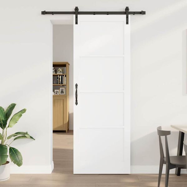 vidaXL Sliding Door White 83 x 232 cm Solid Pine Wood