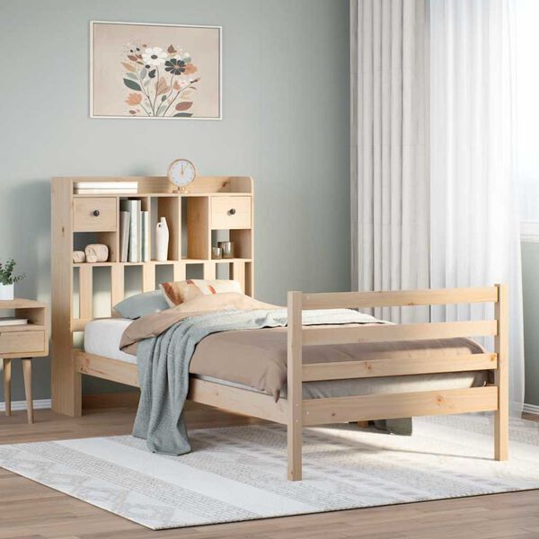 vidaXL Bookcase Bed without Mattress 90x200 cm Solid Wood Pine