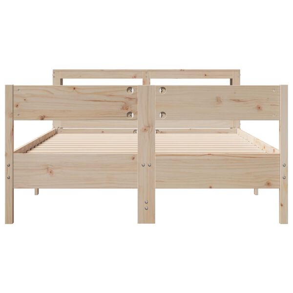 vidaXL Bed Frame without Mattress 135x190 cm Double Solid Wood Pine