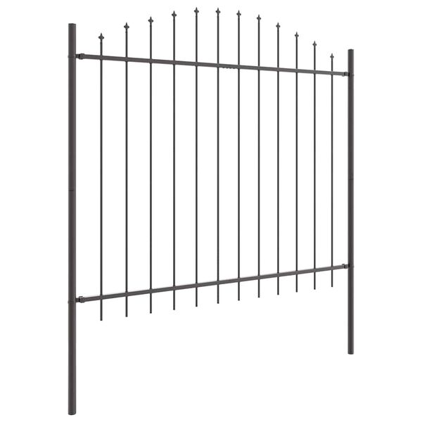 vidaXL Garden Fence Grey 170 x 190 cm Powder-Coated Steel