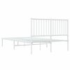vidaXL Metal Bed Frame without Mattress with Headboard White 120x190cm