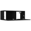 vidaXL 8 Piece TV Cabinet Set Black Engineered Wood