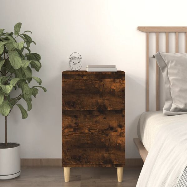 vidaXL Bedside Cabinet Smoked Oak 40x35x70 cm