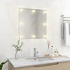 vidaXL Wall Mirror with LED Lights Square Glass