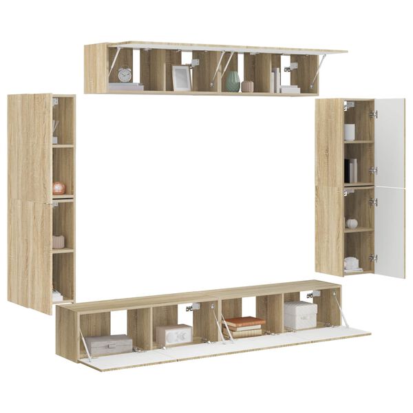 vidaXL TV Cabinet 8 pcs Sonoma Oak