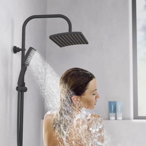 SCH&Uuml;TTE Overhead Shower Set MALLORCA Matte Black