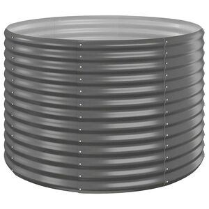 vidaXL Garden Raised Bed Galvanised Steel 100x100x68 cm Grey