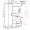 vidaXL Shoe Cabinet Brown Oak 60x35x92 cm Engineered Wood