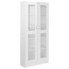 vidaXL Vitrine Cabinet High Gloss White 82.5x30.5x185 cm Engineered Wood