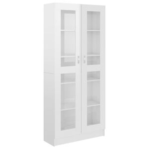 vidaXL Vitrine Cabinet High Gloss White 82.5x30.5x185 cm Engineered Wood