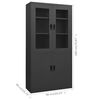 vidaXL Office Cabinet Anthracite 90x40x180 cm Steel
