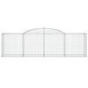 vidaXL Arched Gabion Baskets 8 pcs 300x50x80/100 cm Galvanised Iron