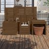 vidaXL 4 Piece Garden Box Set Honey Brown Solid Wood Pine