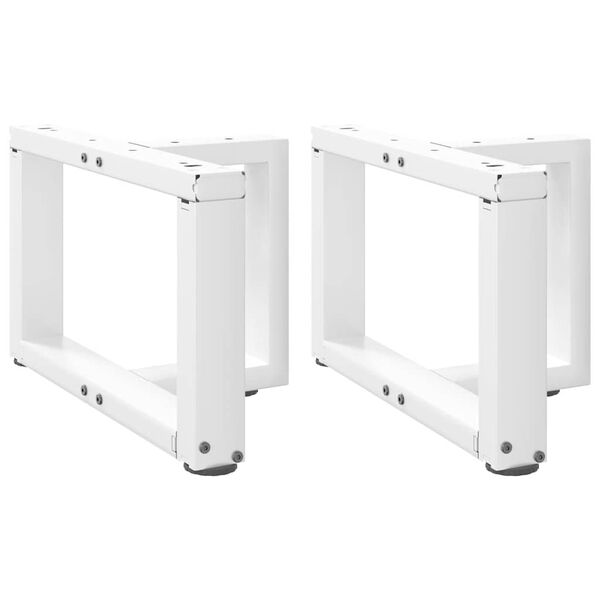 vidaXL Coffee Table Legs T-Shaped 2 pcs White 50x25x(30-31) cm Steel