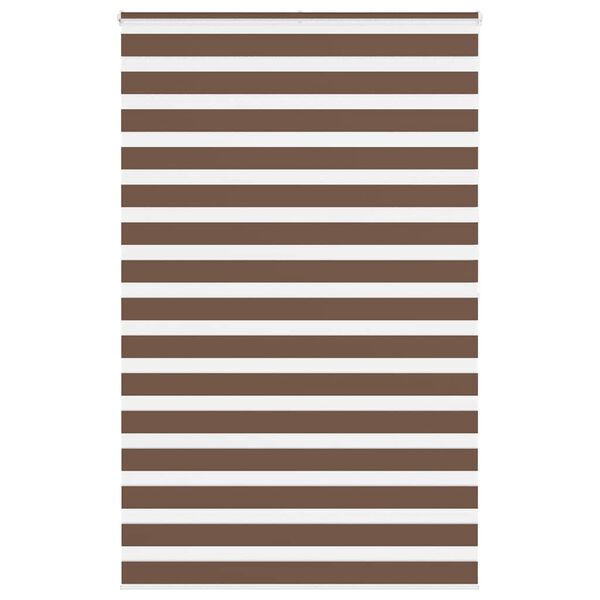 vidaXL Zebra Blind Brown 145x200 cm Fabric Width 140.9 cm Polyester