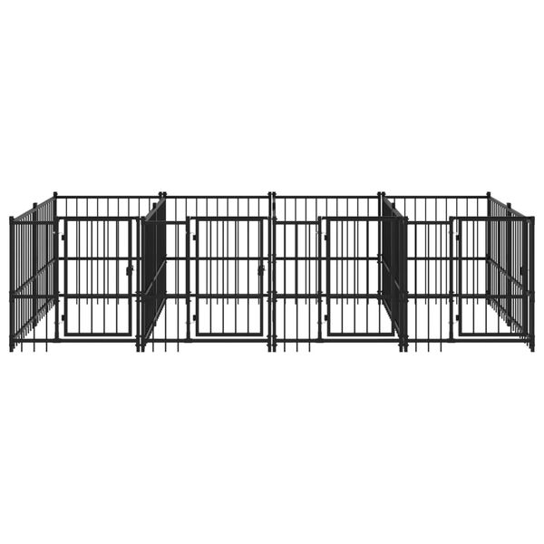 vidaXL Outdoor Dog Kennel Steel 7.51 m&sup2;