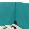 vidaXL Corner Bed Frame with Headboard Turquoise 80 cm x 200 cm Velvet