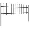 vidaXL Garden Fence with Spear Top Steel 1781.5x60 cm Black
