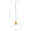 vidaXL Industrial Hanging Lamp White Round 42 cm E27 Solid Mango Wood